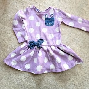 Next Purple and white polka dot dress